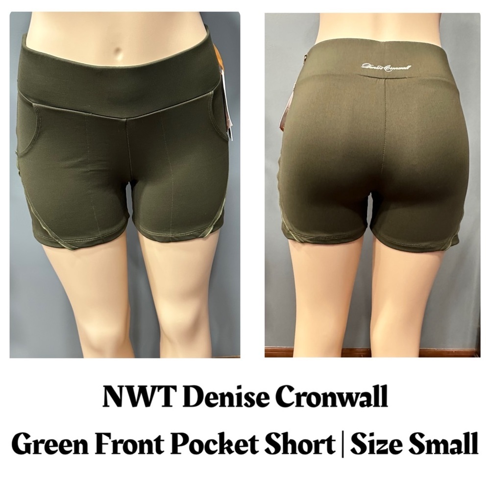 Denise Cronwall Green Front‎ Pocket Short Size Small Workout Yoga Gym Pilates